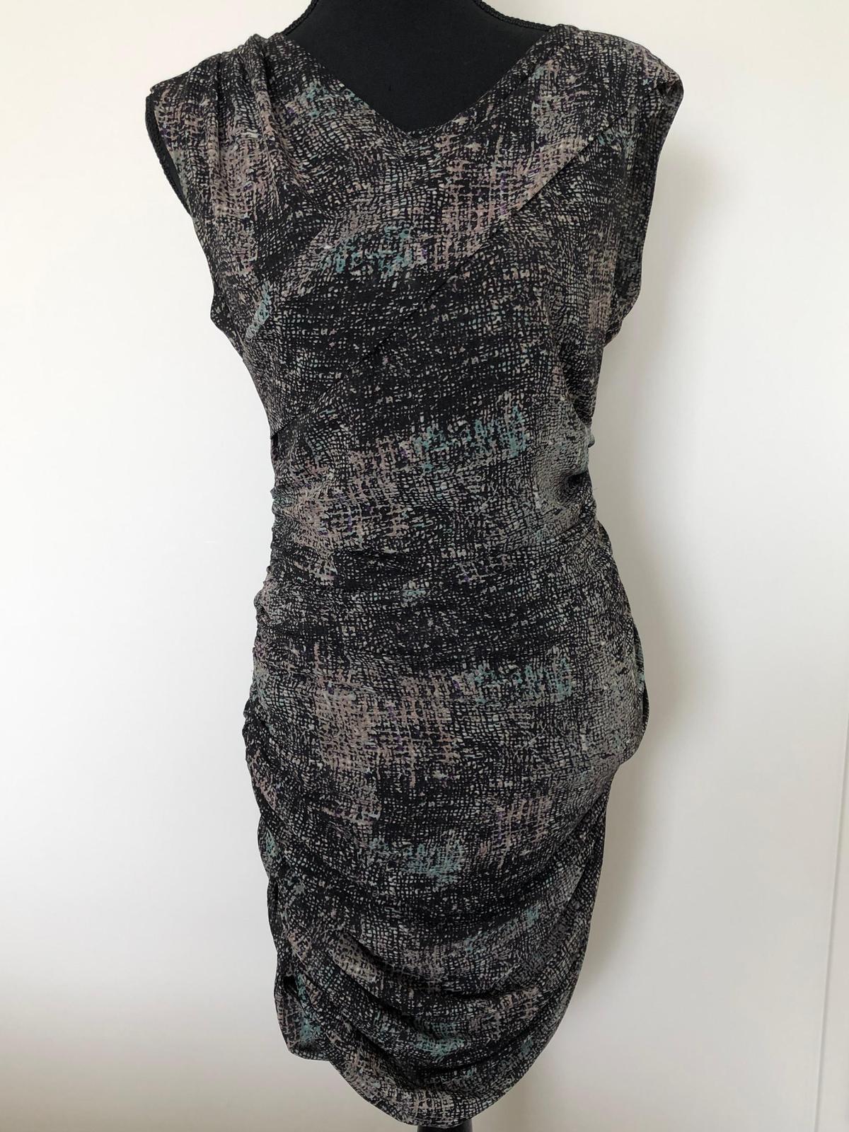 Iro Print Dress Heidi Black Grey Size 10 photo 3