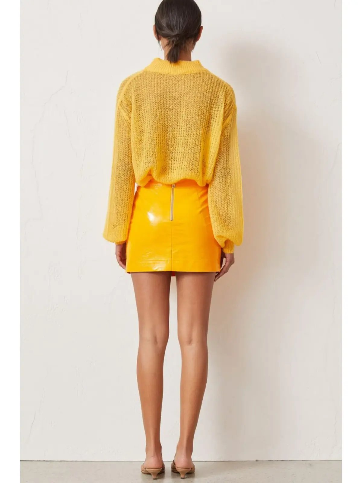 Bec & Bridge Citrus City Mini Skirt Tangerine Size AU 6 photo 3