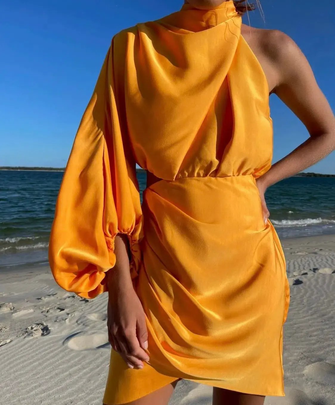 Sheike Juliet Dress Striking Orange Size 8 photo 3
