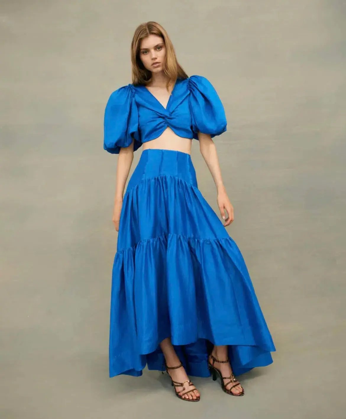 Aje Reverb Gathered Skirt and Top Set Blue Size 8 photo 2