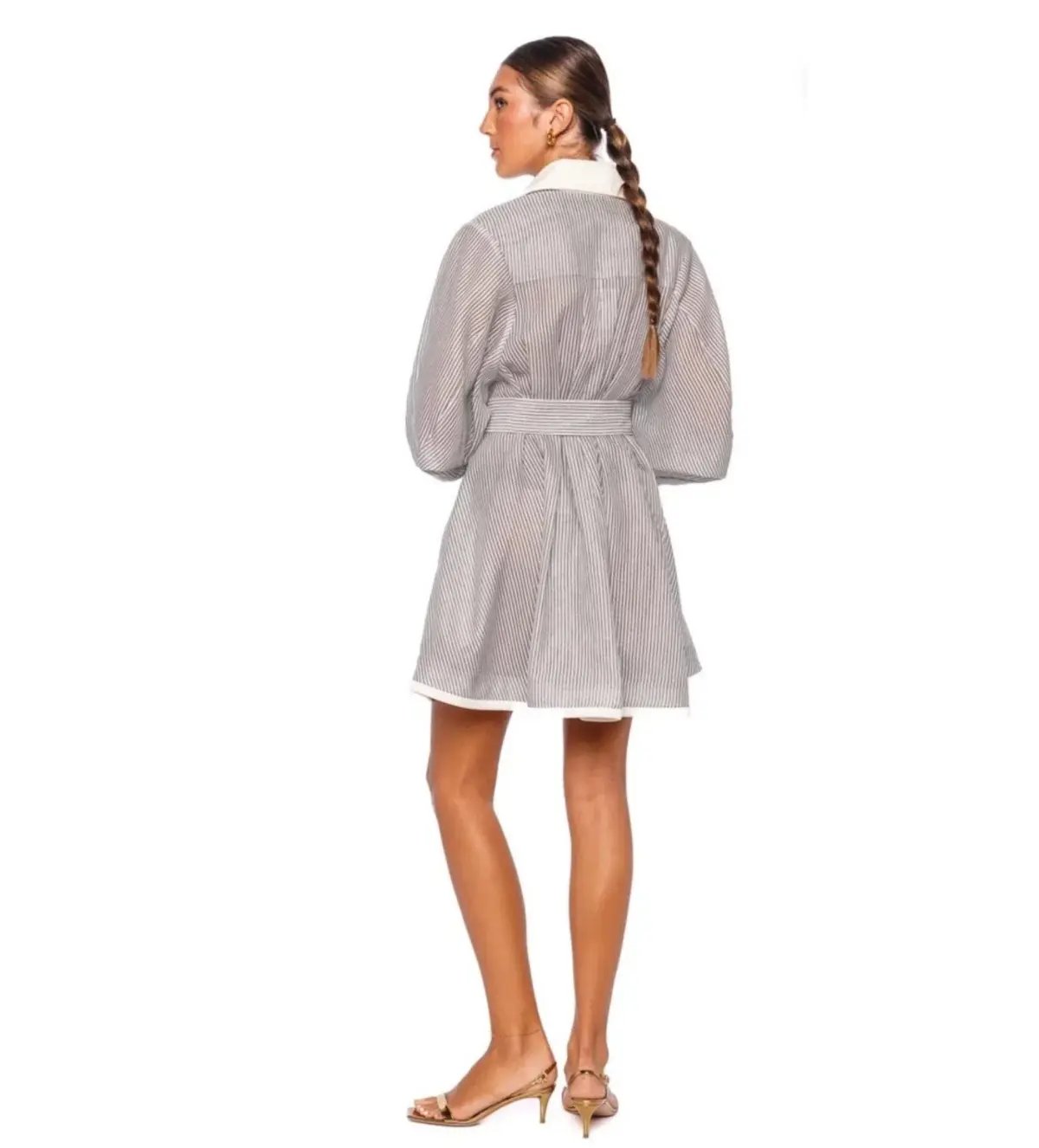 Zimmermann Hypnotic Tuck Mini Dress Stripes Size 1/ AU10 photo 3