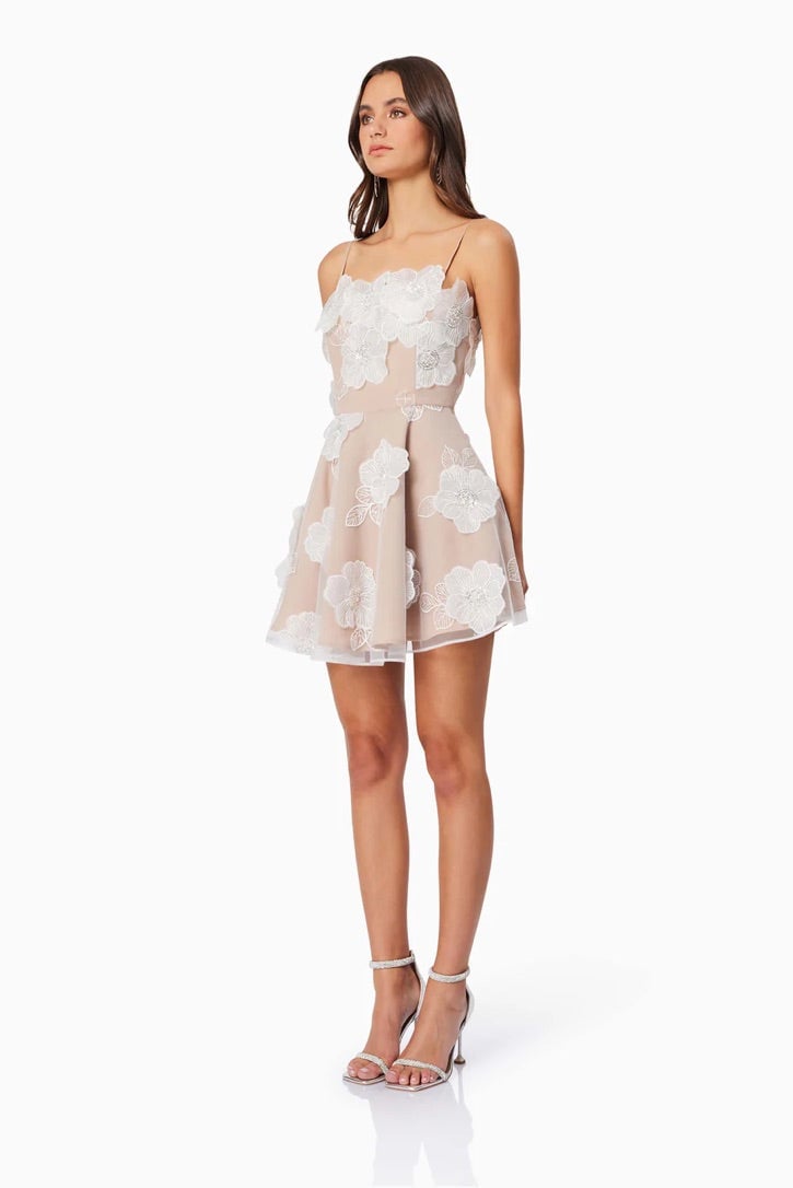ELLIATT DAHLIA 3D MINI DRESS - IVORY/NUDE photo 4