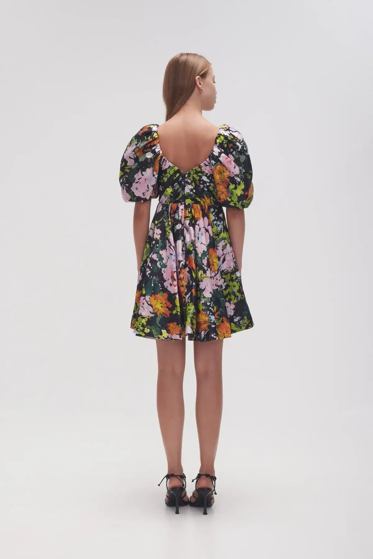 Aje Gabrielle Plunge Mini Dress Midnight Floral Size 8 photo 3