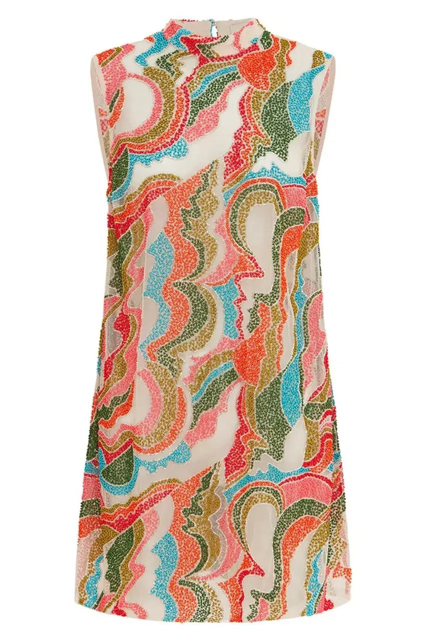 Alemais The Five Bead Embellished Mini Dress Multi Size 10 AU photo 9