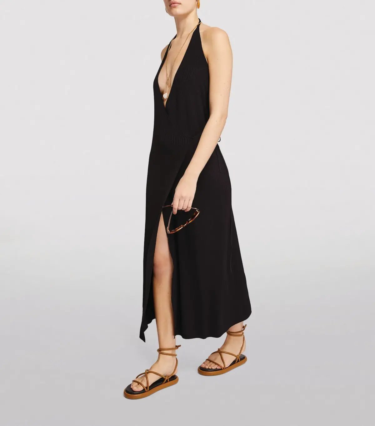 Sir The Label Kelvin Wrap Midi Dress Black Size 1 photo 5
