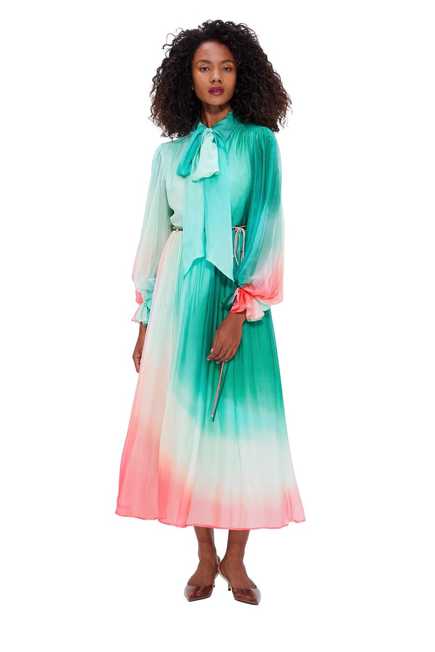Leo Lin Cassie Tie Neck Midi Dress - Whimsical photo 2