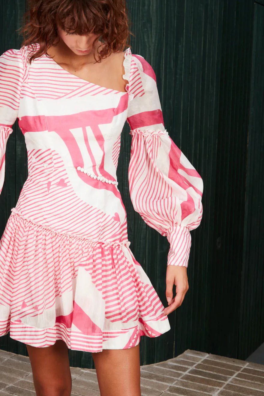 Mackenzie Mode Cut Out Mini Dress - Pink Hearts photo 4