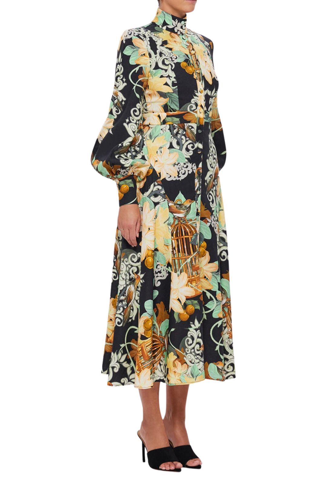 Nellie Midi Dress - Azalea Print In Twilight photo 2