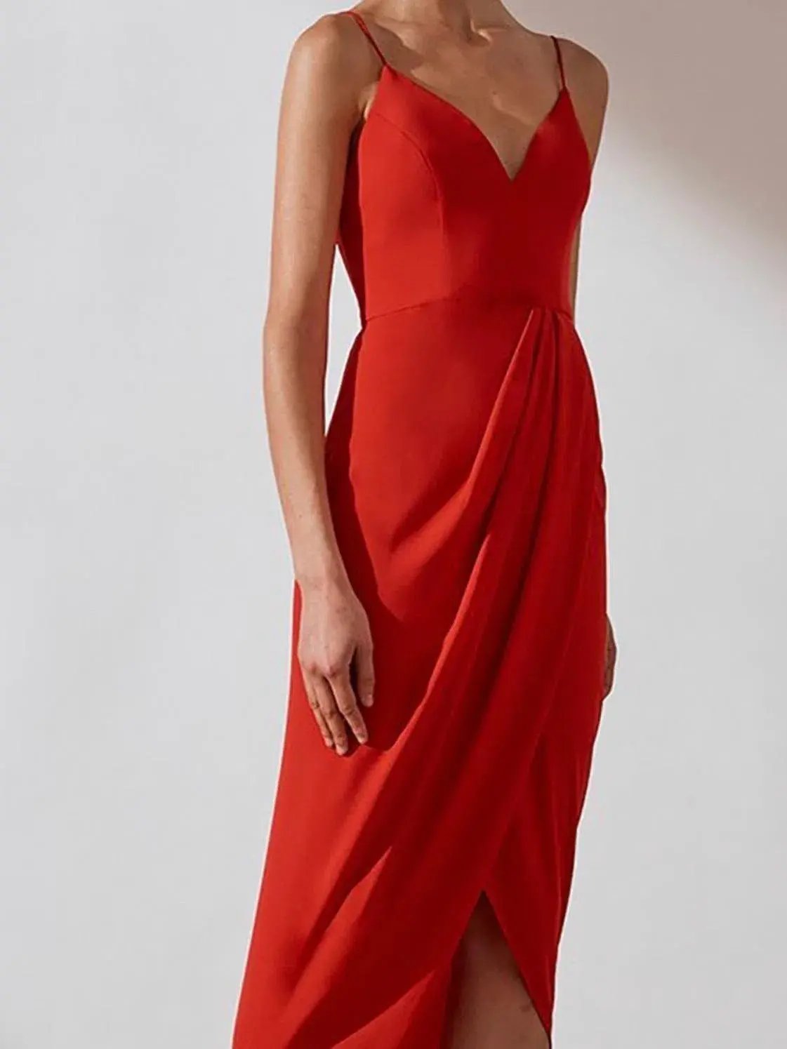 Shona Joy Core Cocktail Draped Maxi Dress Red Size 14 photo 2