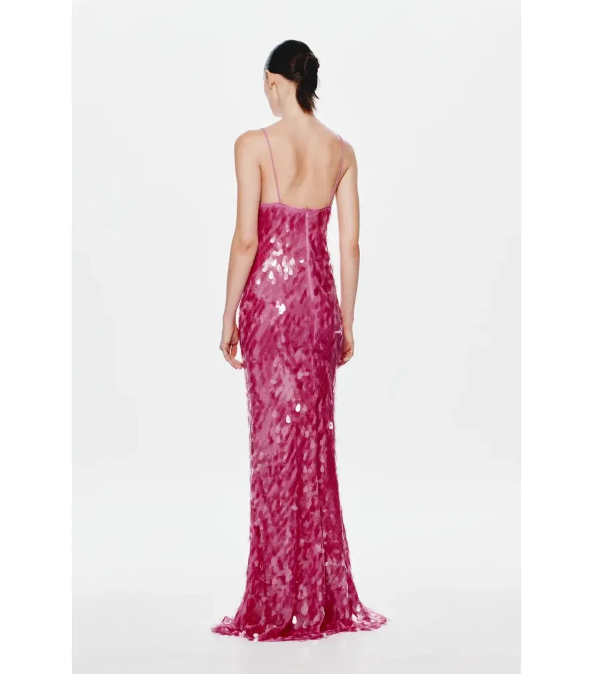 Misha Sapphire Sequin Maxi Dress Fuchsia Pink Size S / AU 8 photo 3