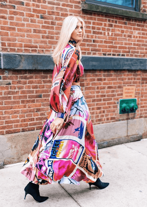 Zimmermann Wavelength Swing Skirt  in Pink Poster Print Size 1/ Au 10 photo 2