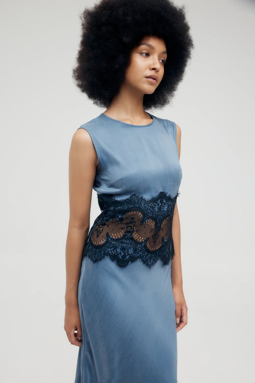 Third Form Visions Lace Trim Tank Dress - Sapphire photo 2