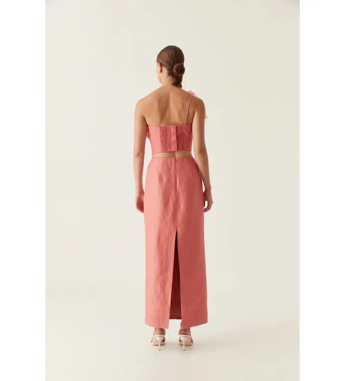 Aje Flame Crop Top And Mary Column Maxi Set  Guava Pink Size 8 photo 3