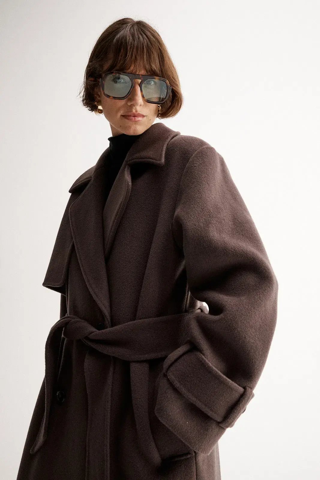 Elka Collective Arna Coat in Chocolate Brown Size 12/L photo 4