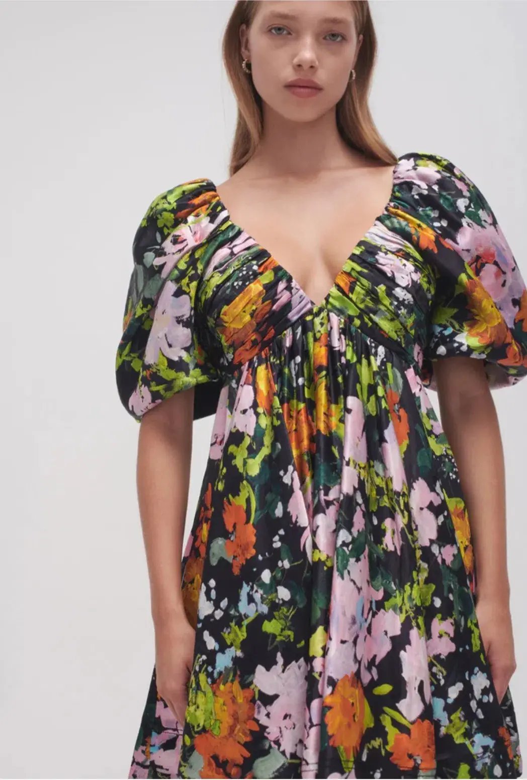 AJE Gabrielle Mini Plunge Dress Midnight Floral Size 14 photo 4