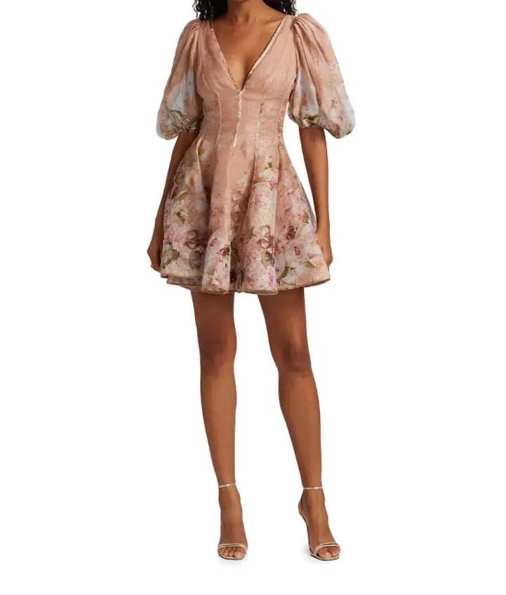 Zimmermann Dancer Puff Sleeve Mini Dress Floral Size 1 / Au 10 photo 3