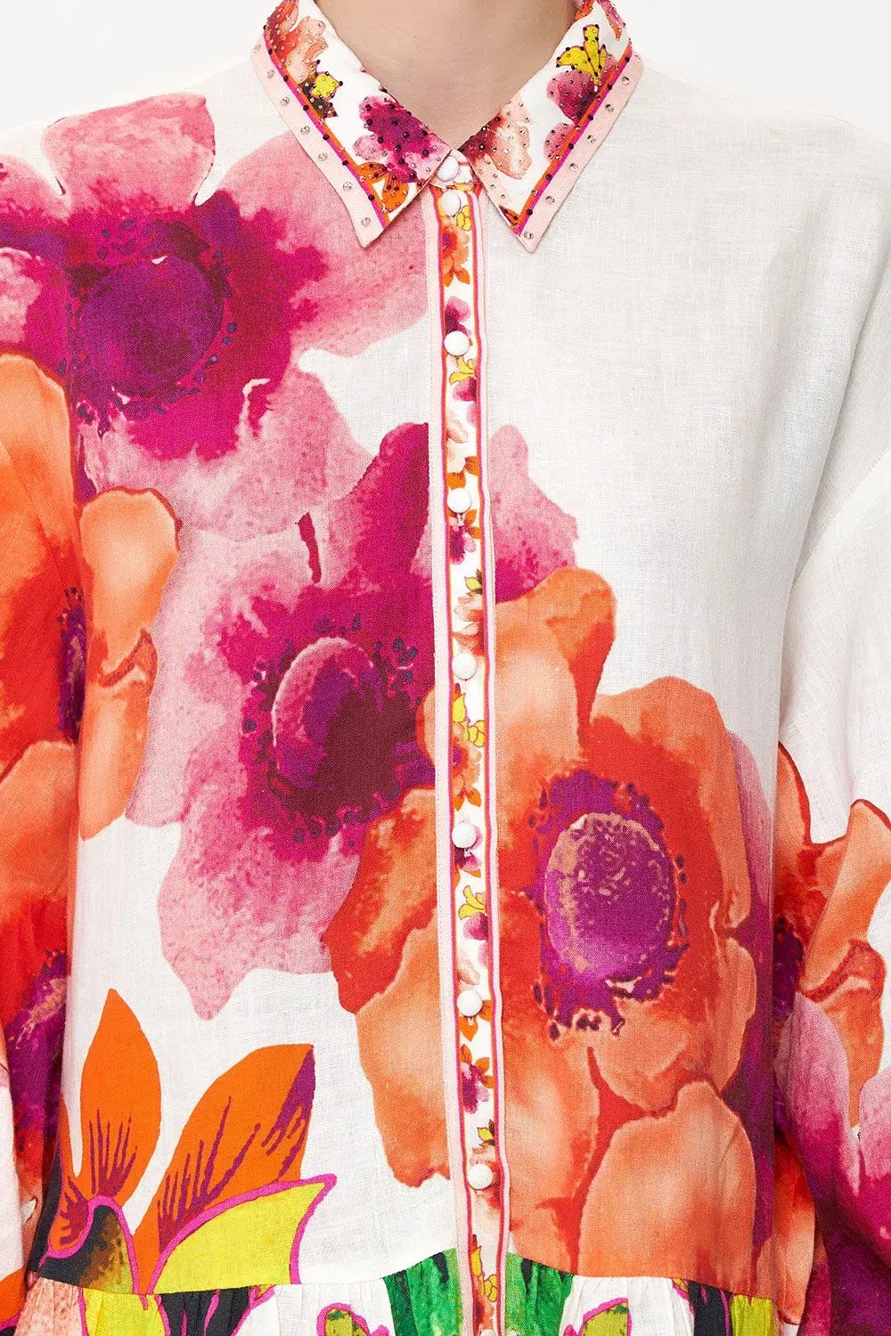 Camilla Pretty As A Poppy Tiered Shirt Dress Size L / AU 14 photo 5