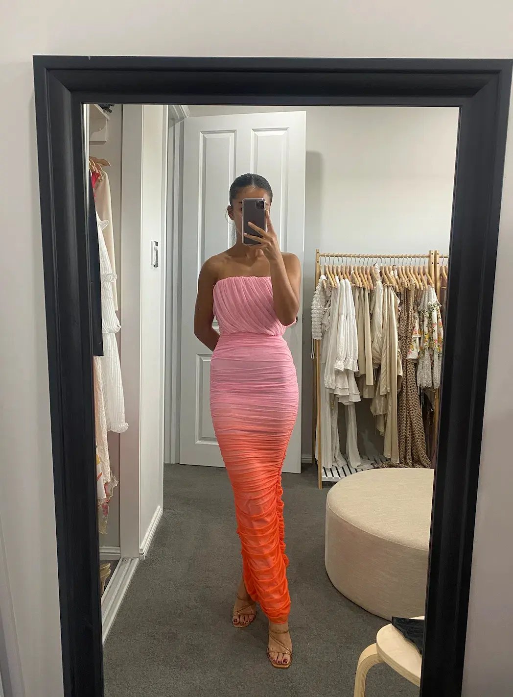 House of CB Sapphire Gathered Maxi Dress Ombre Size 8 photo 3