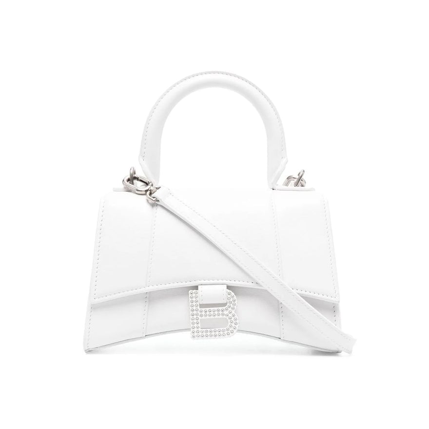 Balenciaga White Hourglass Crystal Logo Xs photo 3