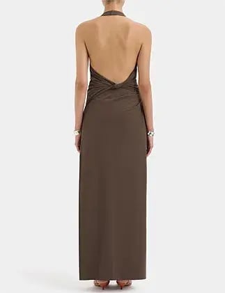 Sir The Label Sol Halter Gown Brown Size 10 photo 4