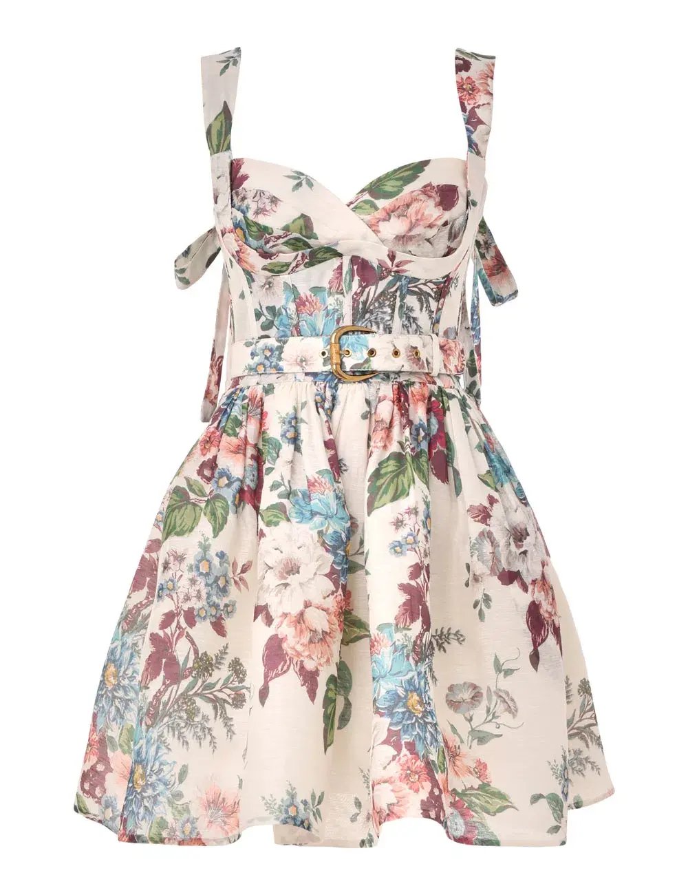 Zimmermann The Matchmaker Midi Dress in Ivory Barkcloth Print Size 1/Au 10 photo 2