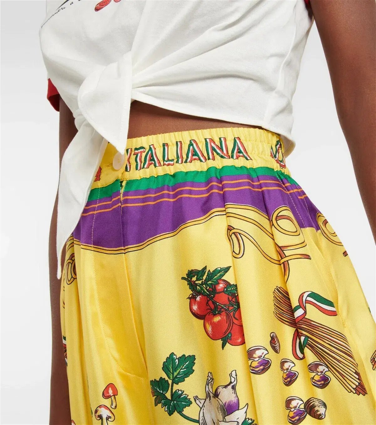 Dolce & Gabanna Pasta Silk Pants Print Size AU 12 photo 3