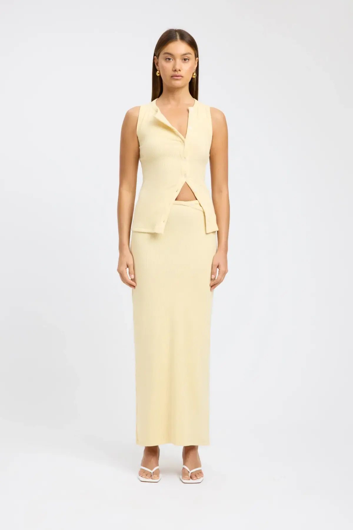 Kookai Bec Button Tank & Carter Maxi Skirt Set  Butter Cream Size XS / AU 6 photo 2