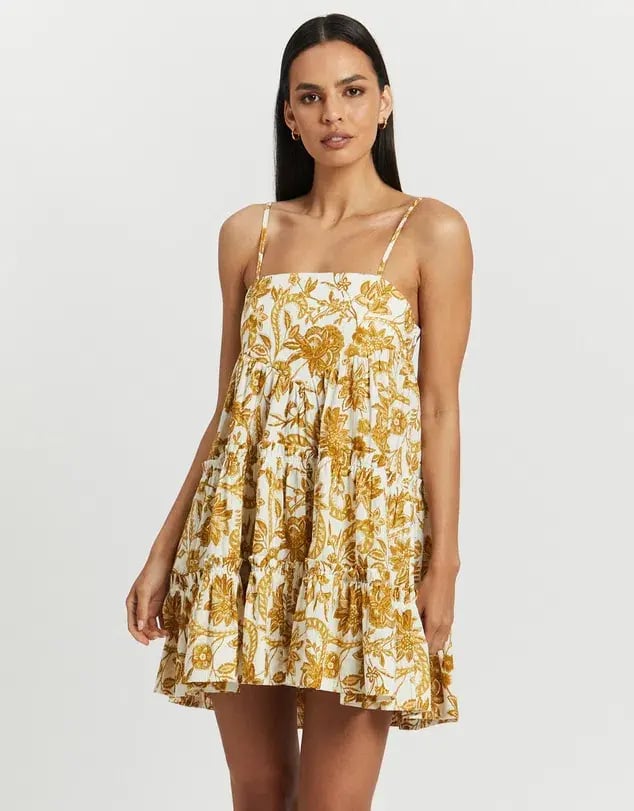 Shona Joy Saffron Tiered Mini Dress Print Size 10 photo 2