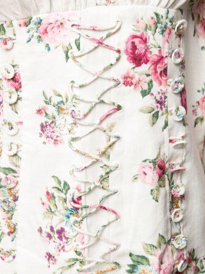 Zimmermann Honour Corset Mini Dress Cream Floral Size 0 / AU 8 photo 3
