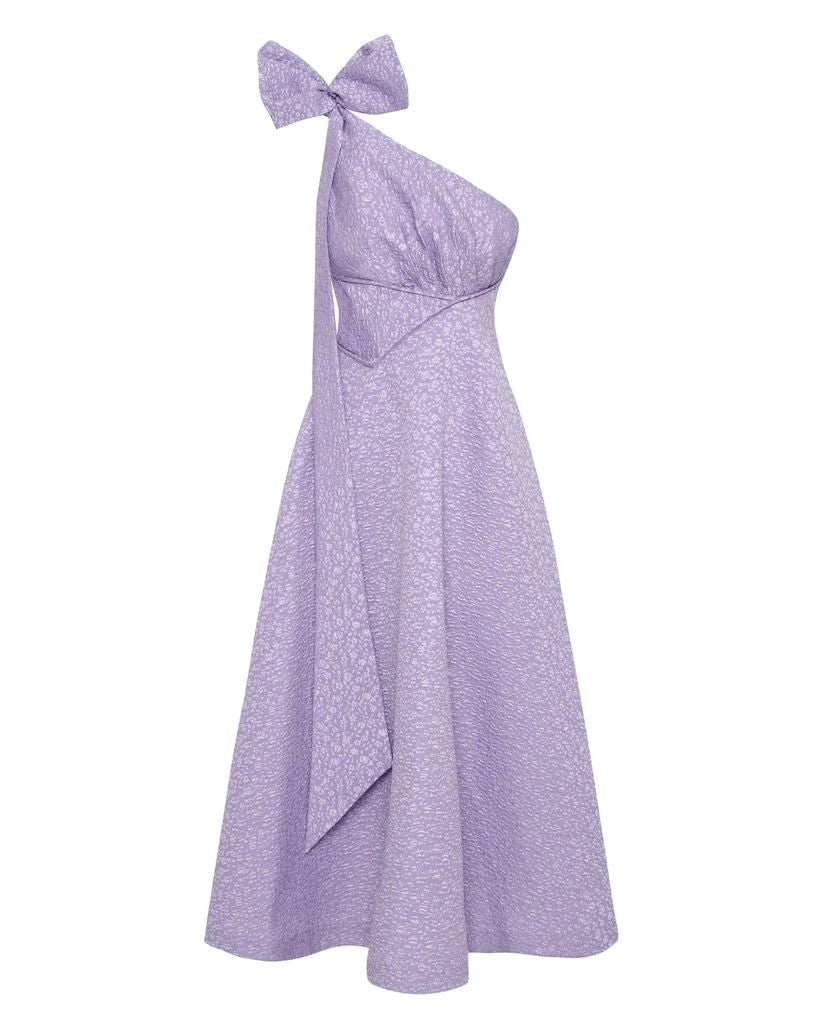 Rachel Gilbert Emiliano Lilac Asymmetric Midi Dress photo 2