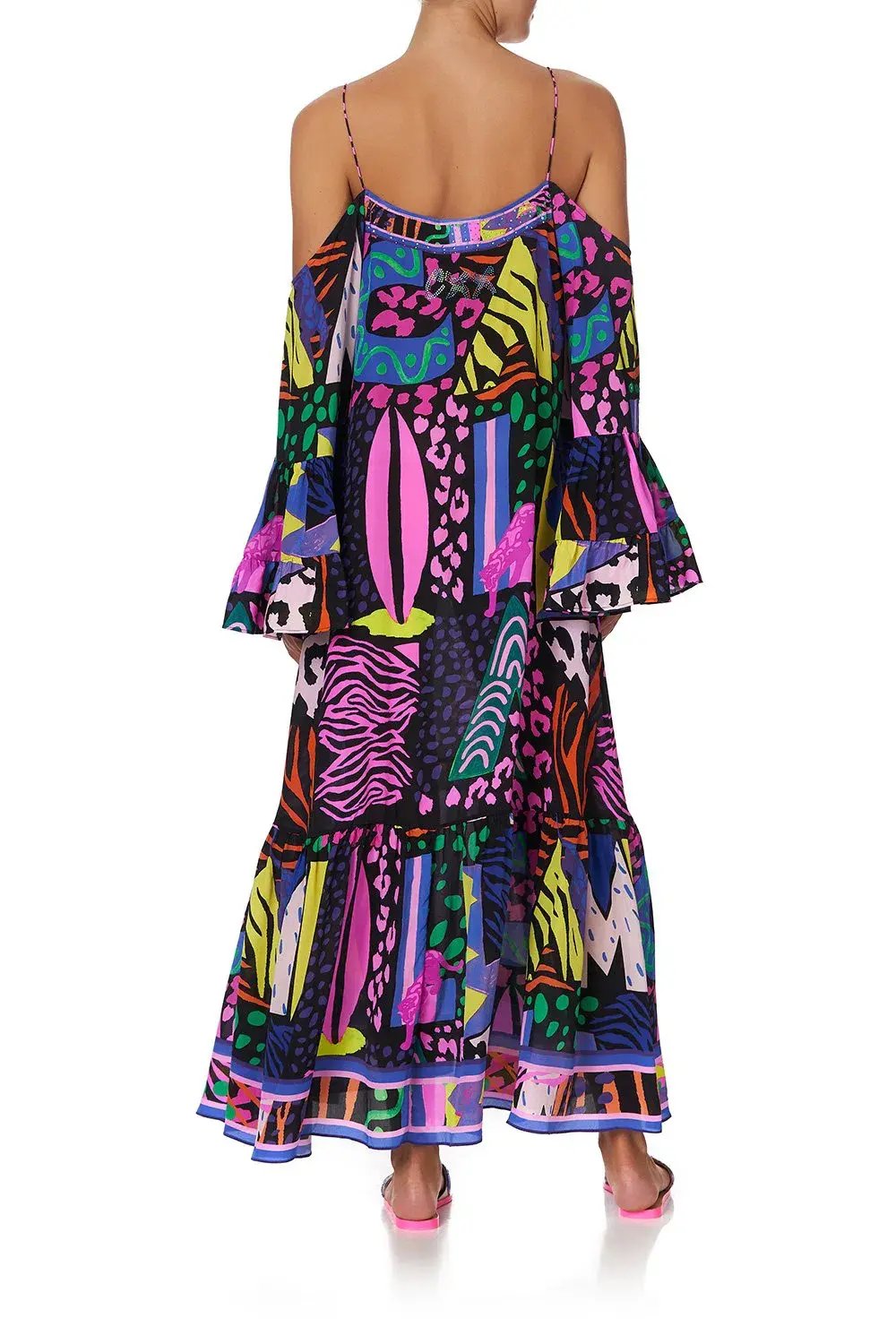 Camilla Drop Shoulder Shoestring Strap Long Sleeve Dress in Fair Ladys Dinkum One Size photo 3