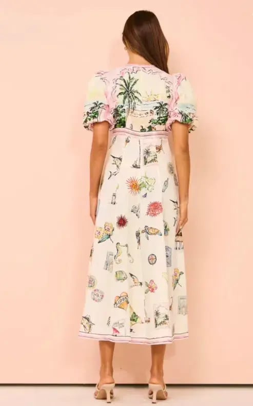 Alemais Sunset Midi Dress Multi Print  Size 12 photo 2