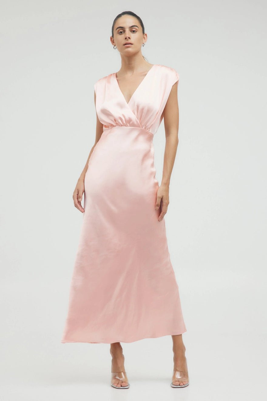 Third Form Satin Cross Over Gather Dress - Fairy Floss photo 2