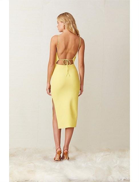 Bec & Bridge Gemma Midi Dress Yellow Size 10 photo 3