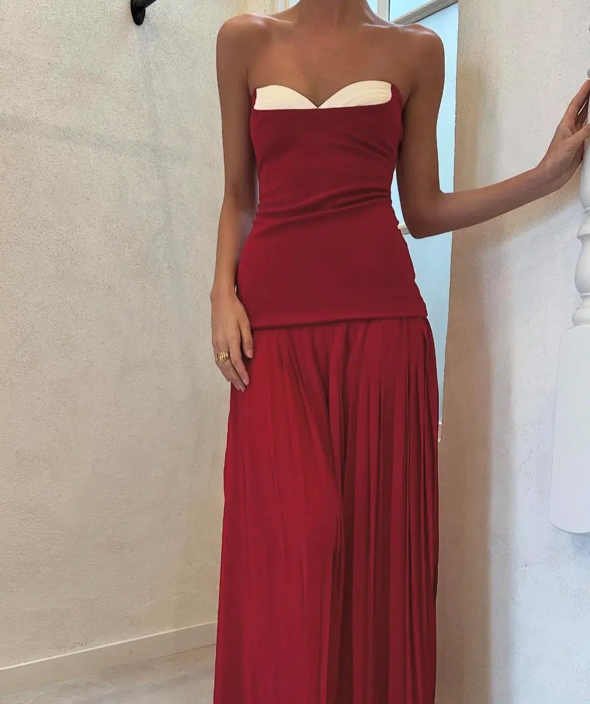 She is OLLÁ Nicolette Maxi Dress in Raspberry Size 6 photo 4