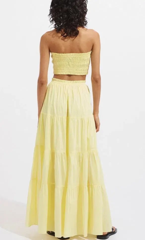Steele Paradise Crop and Parasol Skirt Set in Neon Yellow Size 10 photo 2