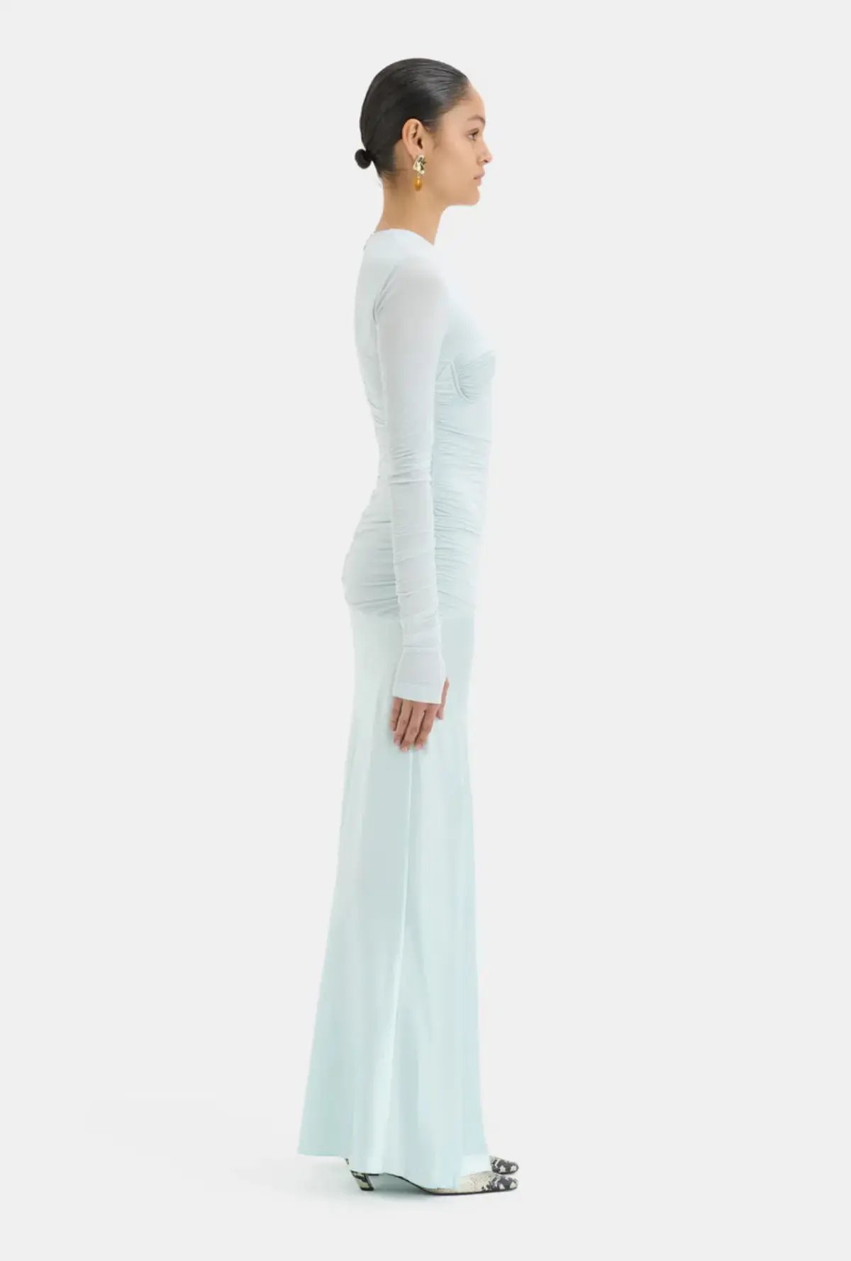 Sir The Label Alessia Draped Gown Ice Blue Size 10 photo 3