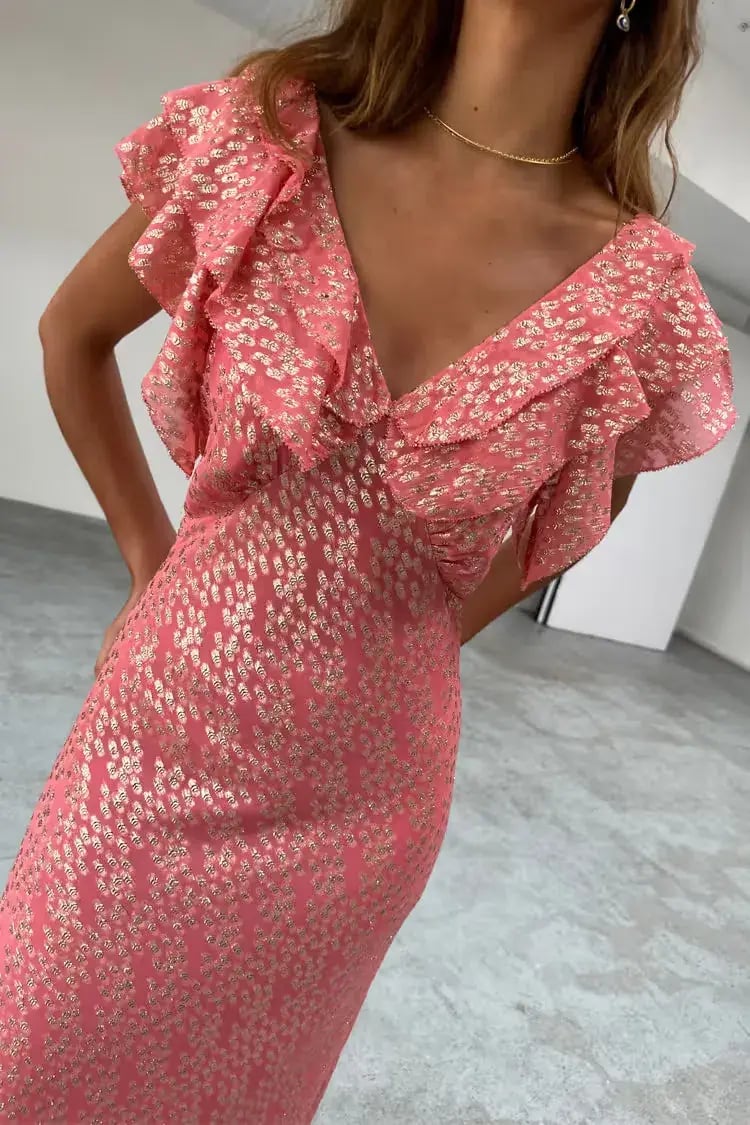 Never Fully Dressed Tilda Dress Pink Jacquard Size 10 photo 2