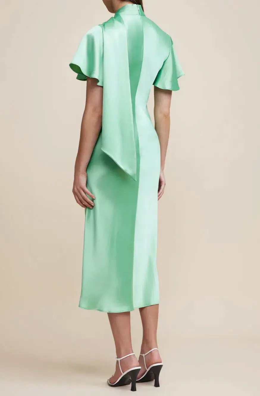 Acler Eastcott Dress Midi Green Size AU 14 photo 3