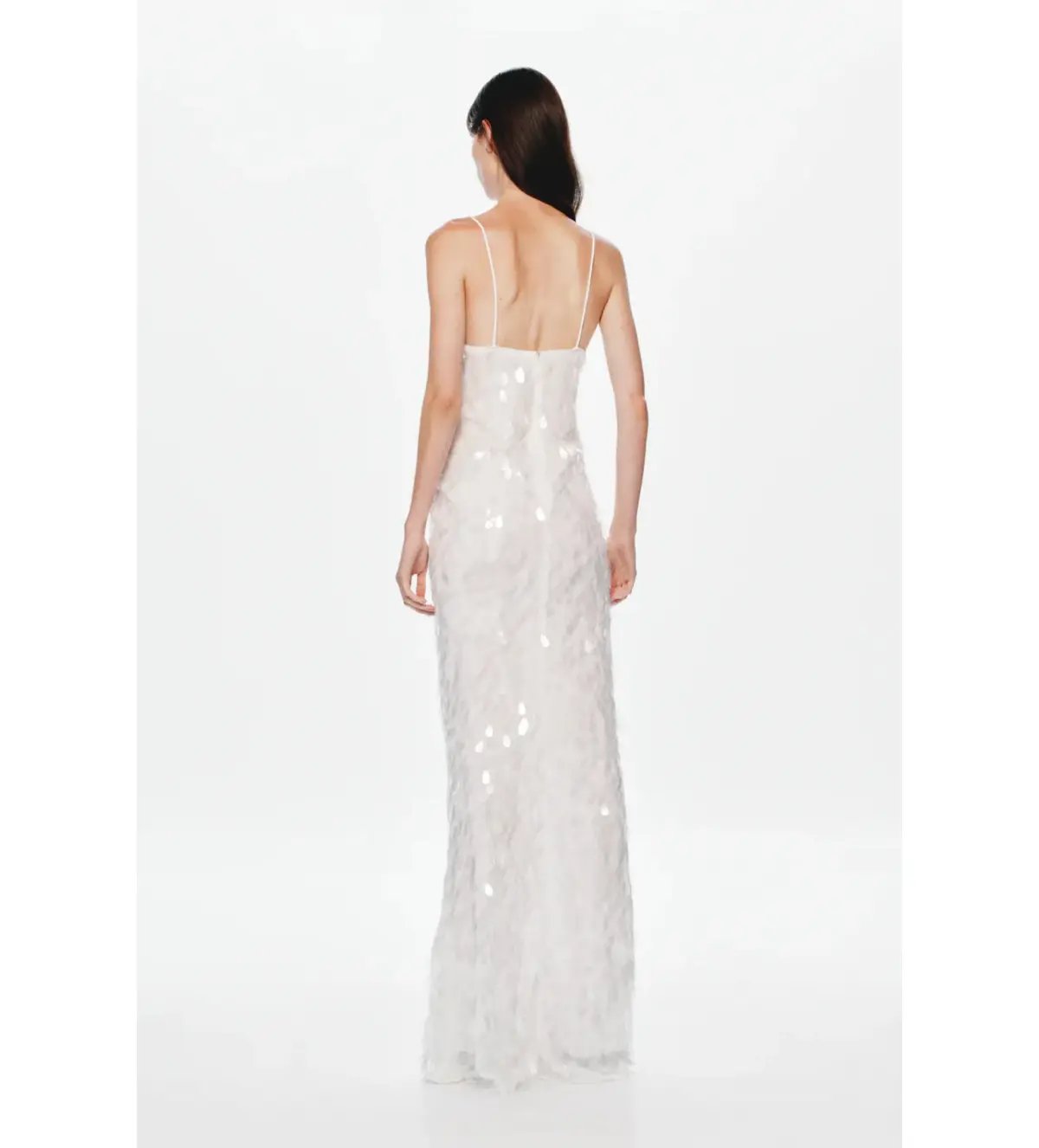 Misha Sapphire Sequin Maxi Dress in Ivory Size 8/S photo 3