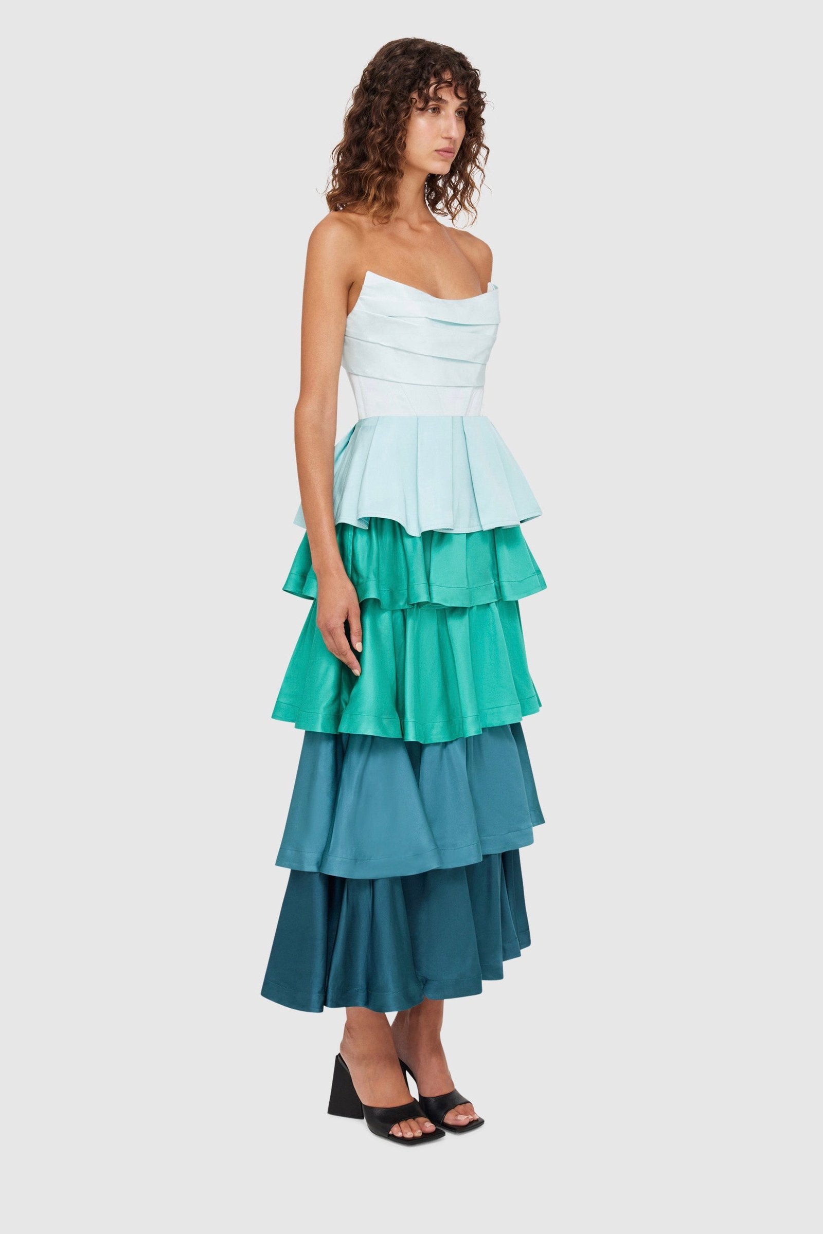 LEO LIN JADE BUSTIER TOP - GREEN/BLUE photo 8
