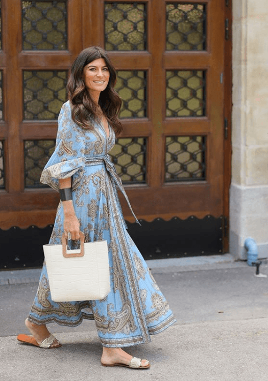 Zimmermann Fiesta Wrap Long Dress Aqua Paisley Size 0 / AU 8 photo 3