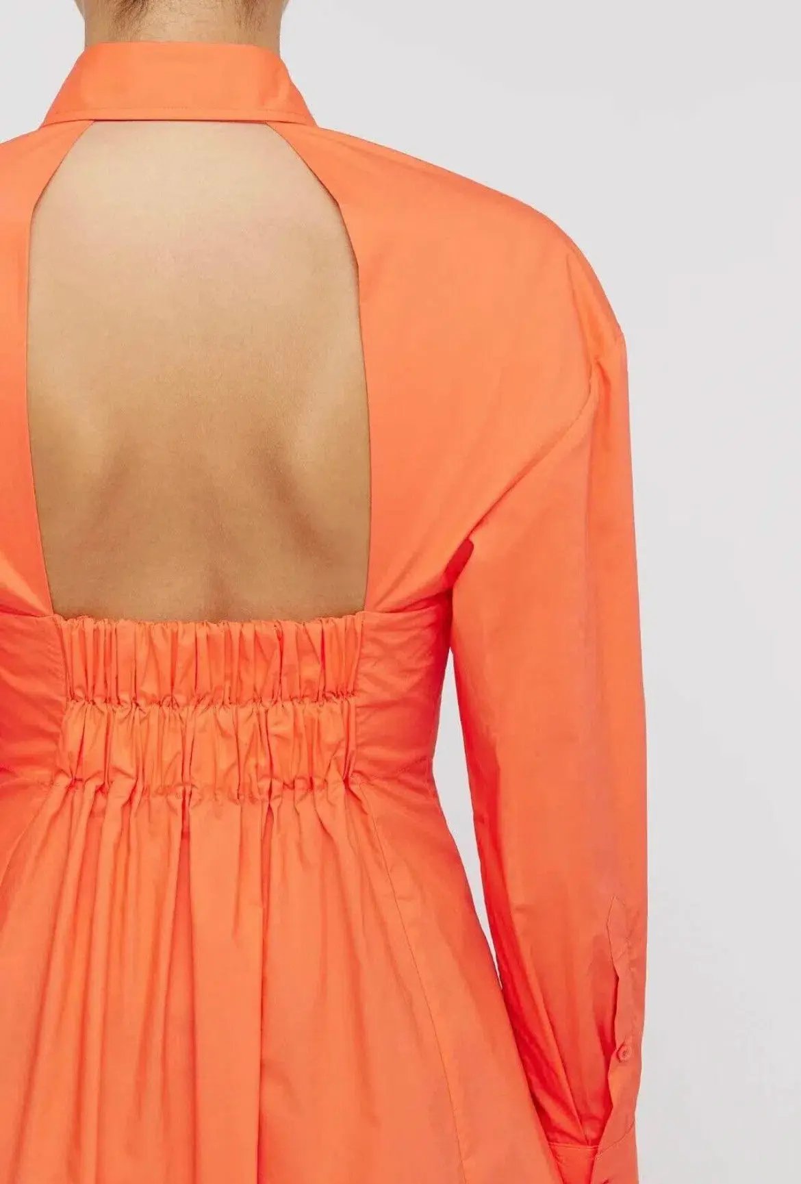 Scanlan Theodore Parachute Cut Out Mini Shirtdress Orange Size AU 6 photo 4