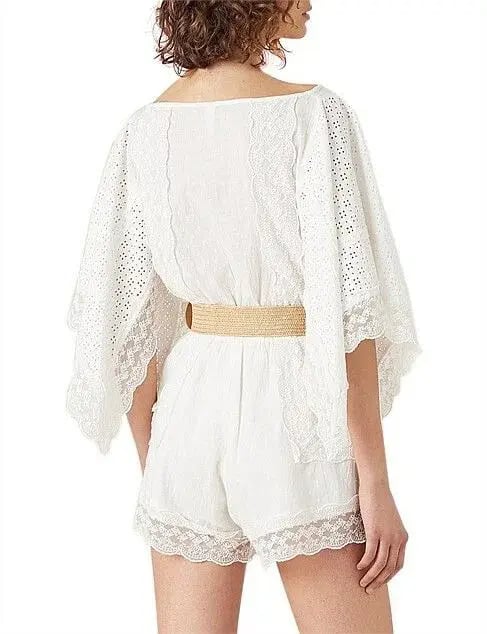 Tigerlily Elati Broderie Lace Onesie Playsuit White photo 6