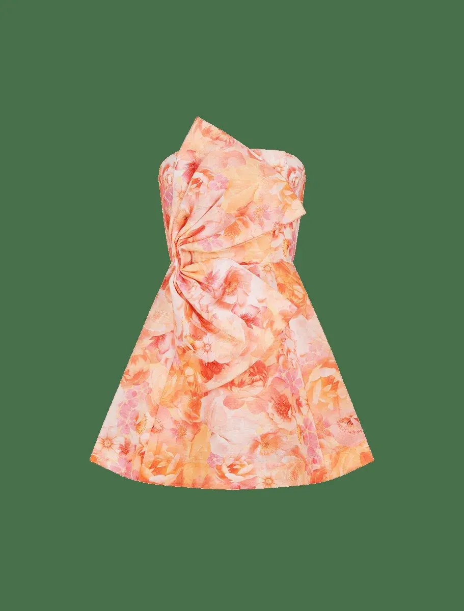 La Maison Talulah Camellia Mini Dress Rosetta Coral Print Size XS/Au 6 photo 5