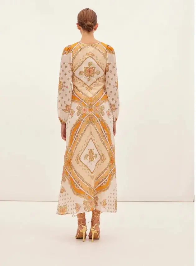 Kate Ford Mantilla Sleeved Gown Zinnia Print Size 3 (AU 12) photo 3