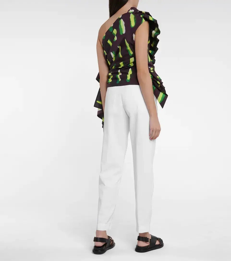 Dries Van Noten Voluminous One Shoulder Top Print Size 10 photo 2