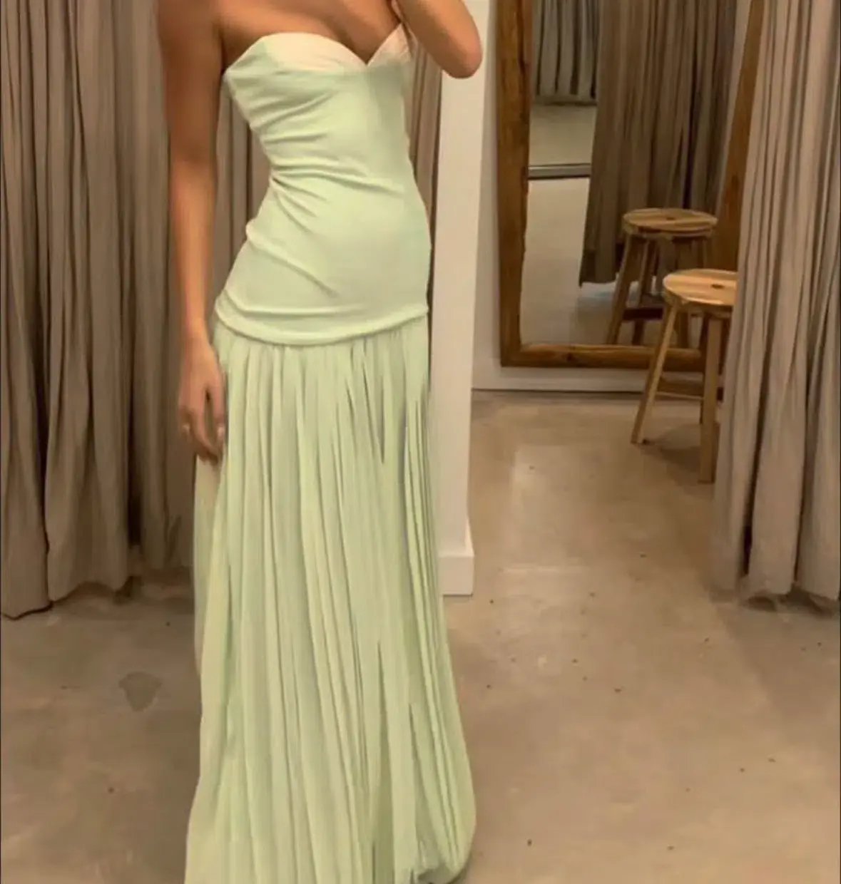 She is OLLÁ Nicolette Maxi Dress Green Size 8 photo 2