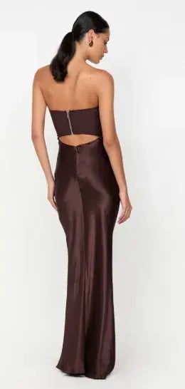 Bec & Bridge Halle Strapless Maxi Dress Chocolate Brown Size 10 photo 3