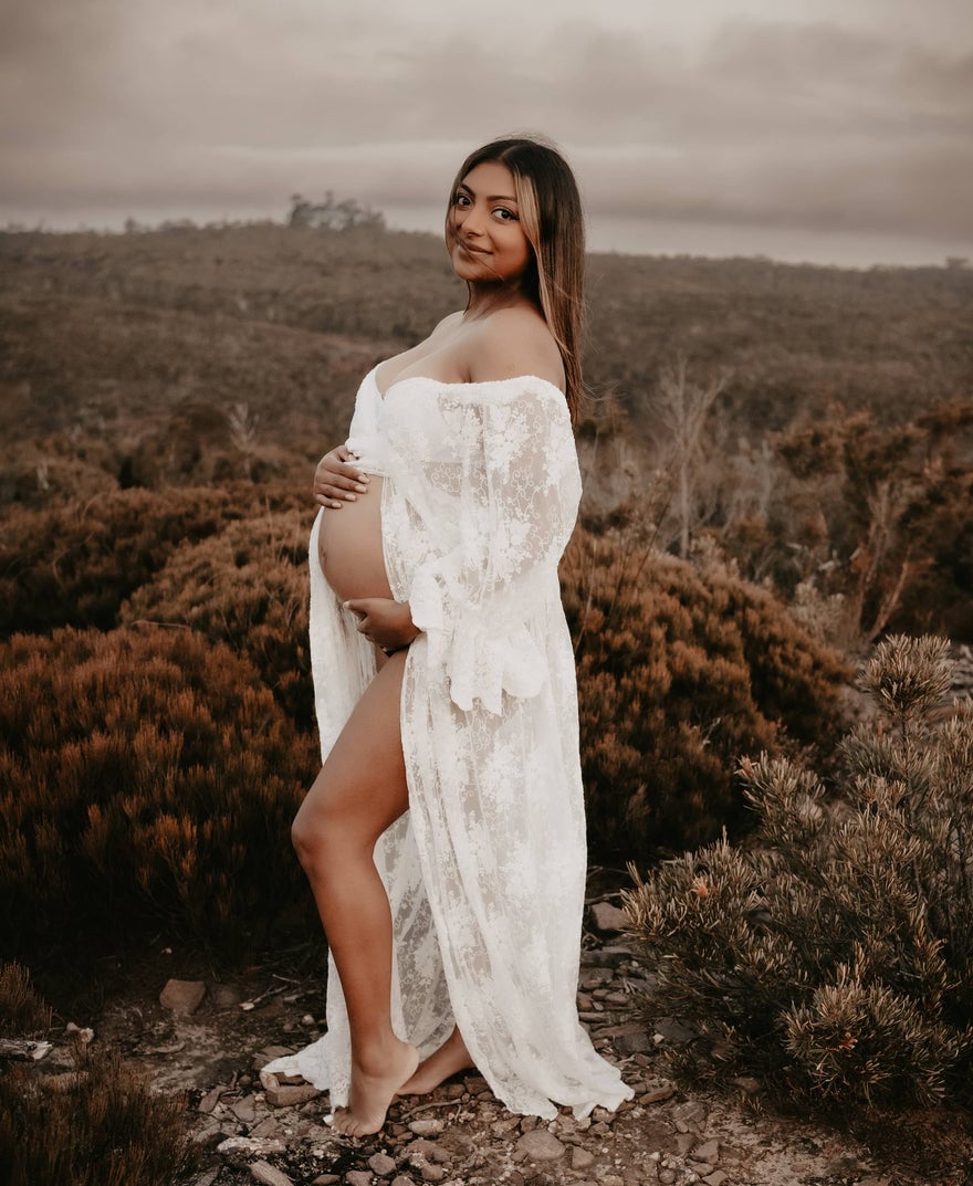 Mama Rentals Lola Ivory Lace Maxi Dress photo 3